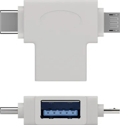 Image de goobay T Adaptateur USB A vers USB 2.0 Micro B USB A 2.0 blanc (Bulk)