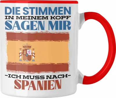 Produktbild von Trendation - Spanien Tasse Urlaub Heimat Geschenk Spruch Spanier Geschenkidee (Rot)