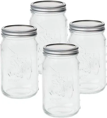 Produktbild von Luftdichter Glasbehälter 1000 ml - Dichtglas Behälter für Vorräte und Getränke - Praktischer Schenkungstipp - Original Design - Glasbehälter für Mahlzeitvorbereitung