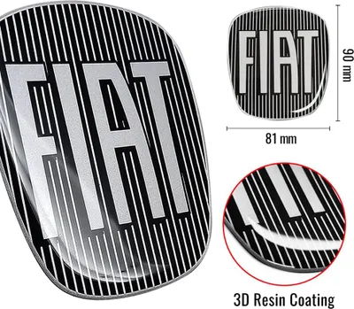 Obrázek produktu pro Fiat 3D nálepka náhradní díl logo černá pro Doblò, přední + zadní