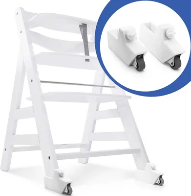 Produktbild von Rollen Räder passend für Hauck Hochstuhl Alpha Plus Baby Kinder Stuhl Nachrüsten Stecken Weiß
