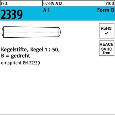 Produktbild von Reyher  Kegelstifte ISO 2339 1.4305 B 2 x 10 A 1 023399120020010 (50 Stück)