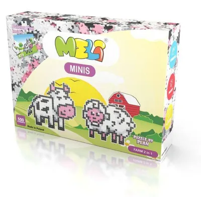 Zdjęcie produktu dla Meli Minis Zestaw klocków-puzzli 2w1 - Farm