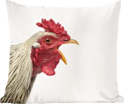 Produktbild von MuchoWow® Zierkissen Sofakissen Wohnzimmer Dekokissen 50x50 cm Hahn - Tiere - Bauernhoftiere - Jungen - Kinder - Mädchen - Komfort - Sofakissen