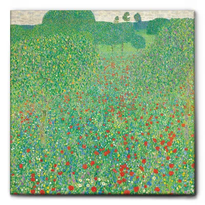 Immagine prodotto di Giallobus - Fioritura dei papaveri - Gustav Klimt - 70L x 70l cm - Quadro - Tela Canvas Telaio Standard