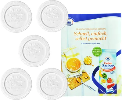 Obrázek produktu pro sada 5 víček Weck 60 mm včetně brožury s recepty od firmy Diamantzucker