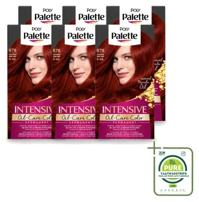 Image de 6 x Coloration permanente Poly Palette, nuance 6-88 (rouge rubis) - 115 ml - Pack économique - 6 pièces