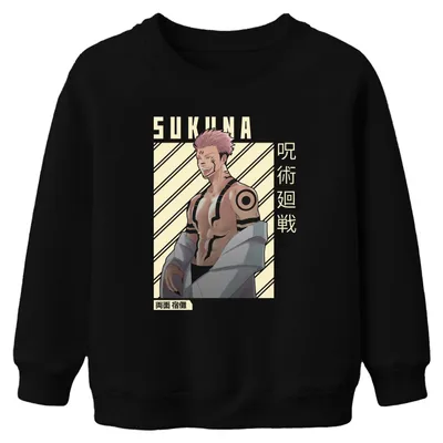 Immagine prodotto di Sukuna Jujutsu Kaisen Ryomen Sukuna Anime Manga Otaku Regalo Felpa Unisex Bambini, Nero, 140
