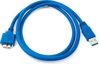 Produktbild von SYSTEM-S USB 3.0 Kabel 100 cm Micro B Stecker zu Typ A Stecker Schraube in Blau