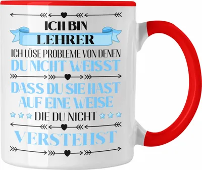 Produktbild von Trendation - Lehrer Geschenk Tasse Abschied Abschiedsgeschenk Grundschullehrer Spruch (Rot)