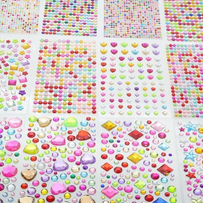 Produktbild von 3400 selbstklebende Glitzersteine – 12 Bögen für kreatives Basteln
