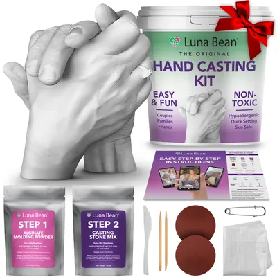 Handgietset für Paare – Komplettset mit Formpulver & Gießstein