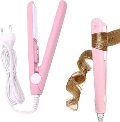 Produktbild von Mini-Haarglätter, Glätteisen, Reiseglätter, Mini-Lockenwickler, kleiner Lockenstab für Reisen Mini-Lockenstab mit doppeltem Verwendungszweck