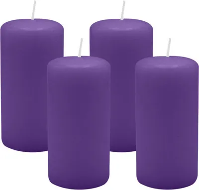 Produktbild von 4er Set Adventskranzkerzen Lila Ø 50 x 100 mm
