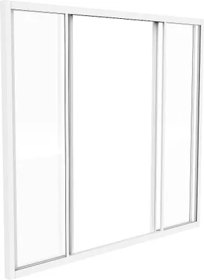 Produktbild von Weiß pulverbeschichtete Aluminium-Glasschiebewand 120 x 105 cm - RAVENA