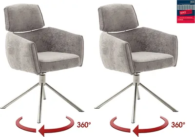 Produktbild von Armlehnstuhl >QUEBEC< (2-er Set) in Taupe, Polyester - 60x92x64cm (BxHxT)