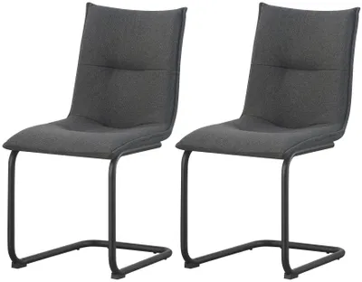 Productafbeelding van xonox.home Schwinger-stoel, set van 2, bekleding: webstof, kleur: antraciet. Afmetingen (B/H/T): 46 x 89 x 57 cm