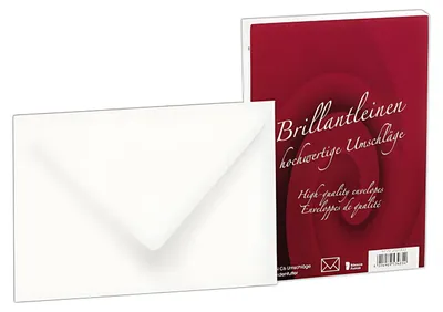 Produktbild von Briefumschlag C6 Leinen 25 Stück,gefüttert weiß