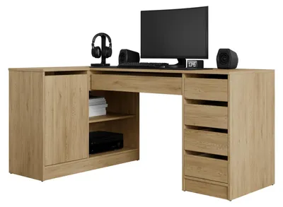Produktbild von MIRJAN24 Eckschreibtisch / Schminktisch Ada, Elegante Kosmetiktisch, Frisiertisch, Modern Schlafzimmer (Eiche Cremona)