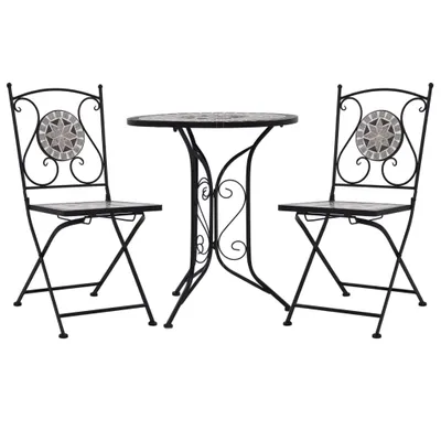 Obrázek produktu pro 3dílný mozaikový bistro set keramický šedý