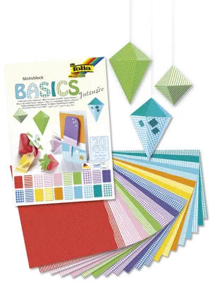 Produktbild von folia Motivblock "Basic Intensiv", 240 x 340 mm, 20 Blatt