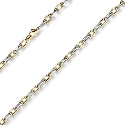 Produktbild von 5mm Armband Phantasiekette aus 585 Gold Gelbgold Weißgold bicolor 21cm
