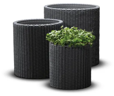 Productafbeelding van KETER Bloempot S, M, L, Cilindrisch, Antraciet, 230217