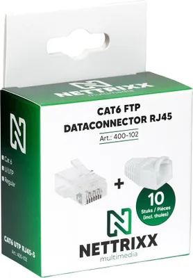 Obrázek produktu pro NETTRIXX - Datový konektor CAT6 RJ45 s bílou ochrannou sponou - 400102