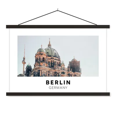 Produktbild von MuchoWow® Textilposter Berlin - Deutschland - Domtoren 150x100 cm mit schwarzem Rahmen - Schlafzimmer