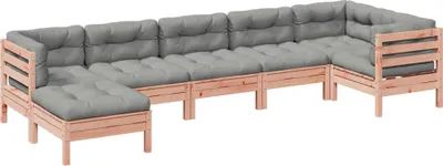 Produktbild von vidaXL 7-tlg. Garten-Sofagarnitur mit Kissen Massivholz Douglasie