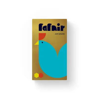 A product image with a stylized illustration of a bird on a gold background.