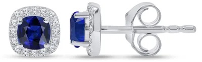 Produktbild von 585er Weissgold Ohrstecker Saphir 0,67ct./ 32 x Diamanten zus. 0,11ct.