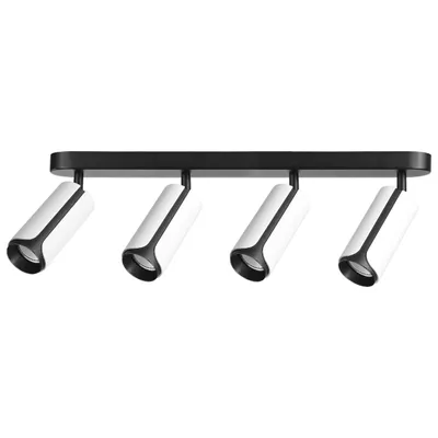 Produktbild von MasterLED Deckenstrahler - GU10, 4-flammig, Weiß Schwarz, schwenkbar - Moderne verstellbare LED Deckenleuchte für das Wohnzimmer
