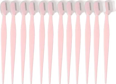 Produktbild von INF 12 Stk. Augenbrauenrasierer mit Kamm Rosa
