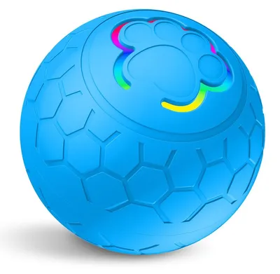 Produktbild von Interaktiver Hundeball mit LED, USB wiederaufladbar, springendes Spielzeug für Hunde, 6 cm, Blau