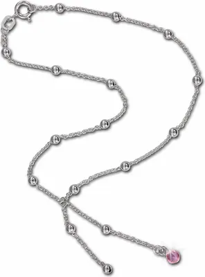 Produktbild von SilberDream Damen-Fußkette 25cm 925er Silber glitzer Kugeln Zirkonia SDF023A