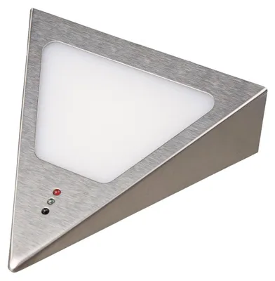 Image de kalb | Luminaires LED triangulaires à encastrer avec capteur, blanc chaud, dimmables, acier inoxydable, lot de 1, blanc chaud