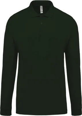 Produktbild von Kariban Herren Polo-Shirt Langarmshirt Poloshirt Langarm Hemd Longsleeve, Größe:L, Farbe:Forest Green