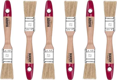 Produktbild von Hardy Working Tools 6X Flachpinsel-Set 25 mm Serie 36 mit Natürlichen Hellen Bor