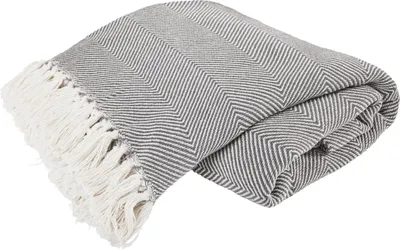 Produktbild von Hahn Haustextilien Plaidt Wohndecke mit Fransen grau Größe 280x250 cm