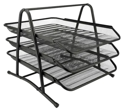 Produktbild von D.RECT 7610 Metall Ablagefächer Stapelbar - Büro Organizer Schreibtisch - Ablage