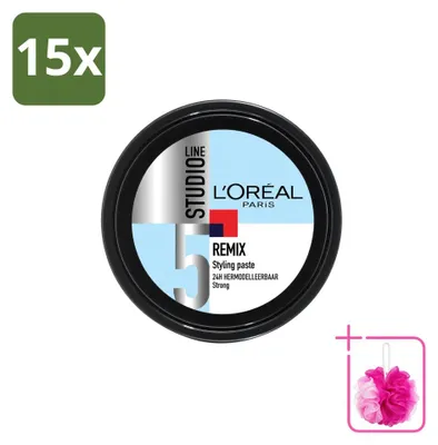 Produktbild von 15 x L'Oréal Paris Studio Line Remix Styling Paste - Starke Fixierung - 150 ml - Sparpackung - 15 Stücke