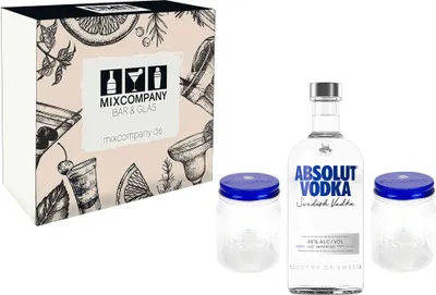 Produktbild von Absolut Geschenkset - Absolut Vodka 0,7l 700ml (40% Vol) + 2x Lynchburg Gläser