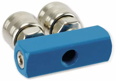 Produktbild von Druckluft-Verteiler 2-Wege mit 2 Schnellkupplungen, 11,5 mm (1/4") Innengewinde