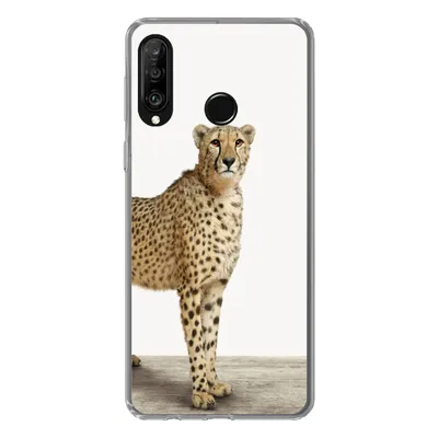 Produktbild von MuchoWow® Handyhülle Schutzhülle Hülle für Huawei P30 Lite Leopard - Tiere - Weißer Hintergrund - Kinder - Jungen - Mädchen Silikon Softcase Handy Hülle - Handyhülle