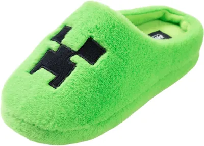 Image de Minecraft - Chaussons imprimés pour garçons NS9255 (37 EU) (vert/gris)