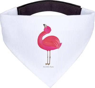 Produktbild von Mr. & Mrs. Panda Halstuch Hund Flamingo Stolz - Weiß - Geschenk, Freundin, Bandana, Mama, Hunde, für, glücklich, Zufrieden, Dreieckstuch, Hals Tuch