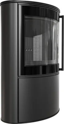 Immagine prodotto di Stufa in acciaio BJORN Ø 150 8 kW rivestimento nero con porta a molla
