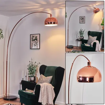 Produktbild von Gavirate Stehlampe aus Metall in Schwarz/Kupferfarben/Weiß mit Marmorfuß