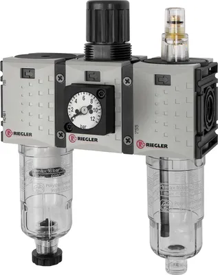 Produktbild von Riegler Wartungseinheit 3-tlg. »FUTURA-mini«, PC-Beh., Kompaktmano, G 1/4, 0,1-4, HA